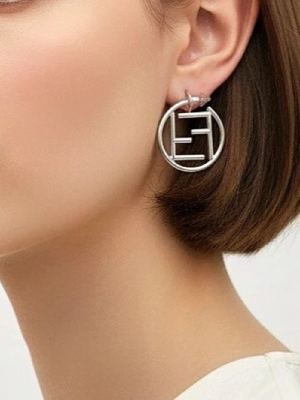 F Is In Hoop Earrings Silver | New